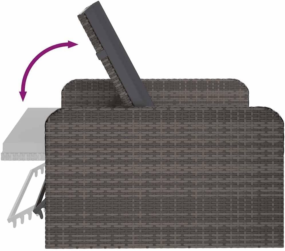 vidaXL Gartenmöbel 2-TLG. mit Auflagen Speicherfunktion Sitzgruppe Lounge Sofa Hocker Gartensofa Gar