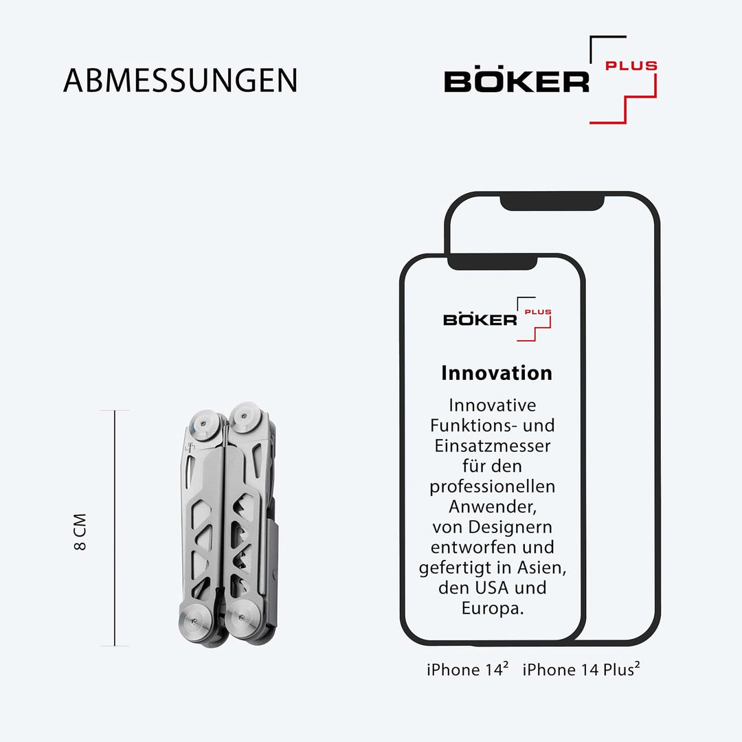 BÖKER PLUS® Specialist Pro - EDC Muti-Tool mit Clip & Gürtel-Tasche - Edelstahl Multifunktions-Werkz