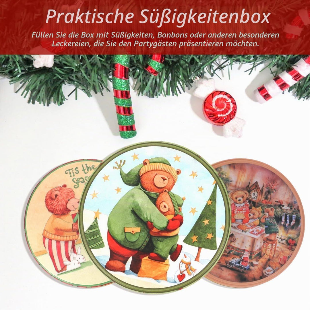 Cabilock 4stücke Keksdose Weihnachten Plätzchendose: Metall Blechdose Mit Deckel Weihnachtskekse Gro