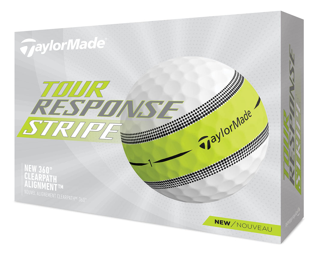 TaylorMade Tour Response Stripe Golfball, 2023 Tour Response Green-Stripe, Tour Response Green-Strip