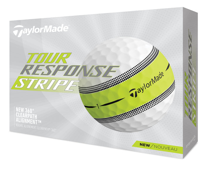 TaylorMade Tour Response Stripe Golfball, 2023 Tour Response Green-Stripe, Tour Response Green-Strip