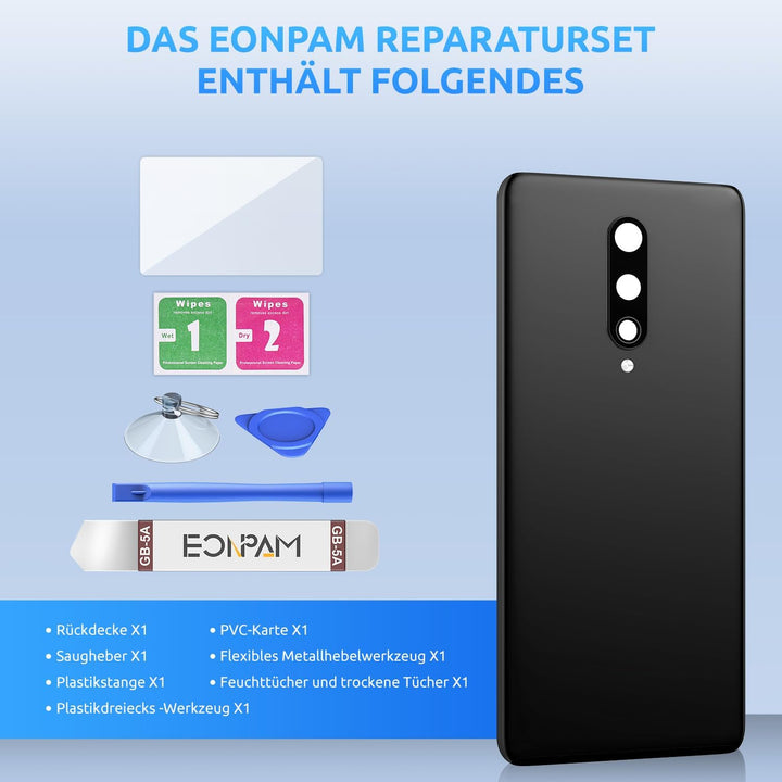 Eonpam Akkudeckel für OnePlus 8 Rückseite Glas Original Backcover Back Glas Ersatz Reparatur Set mit