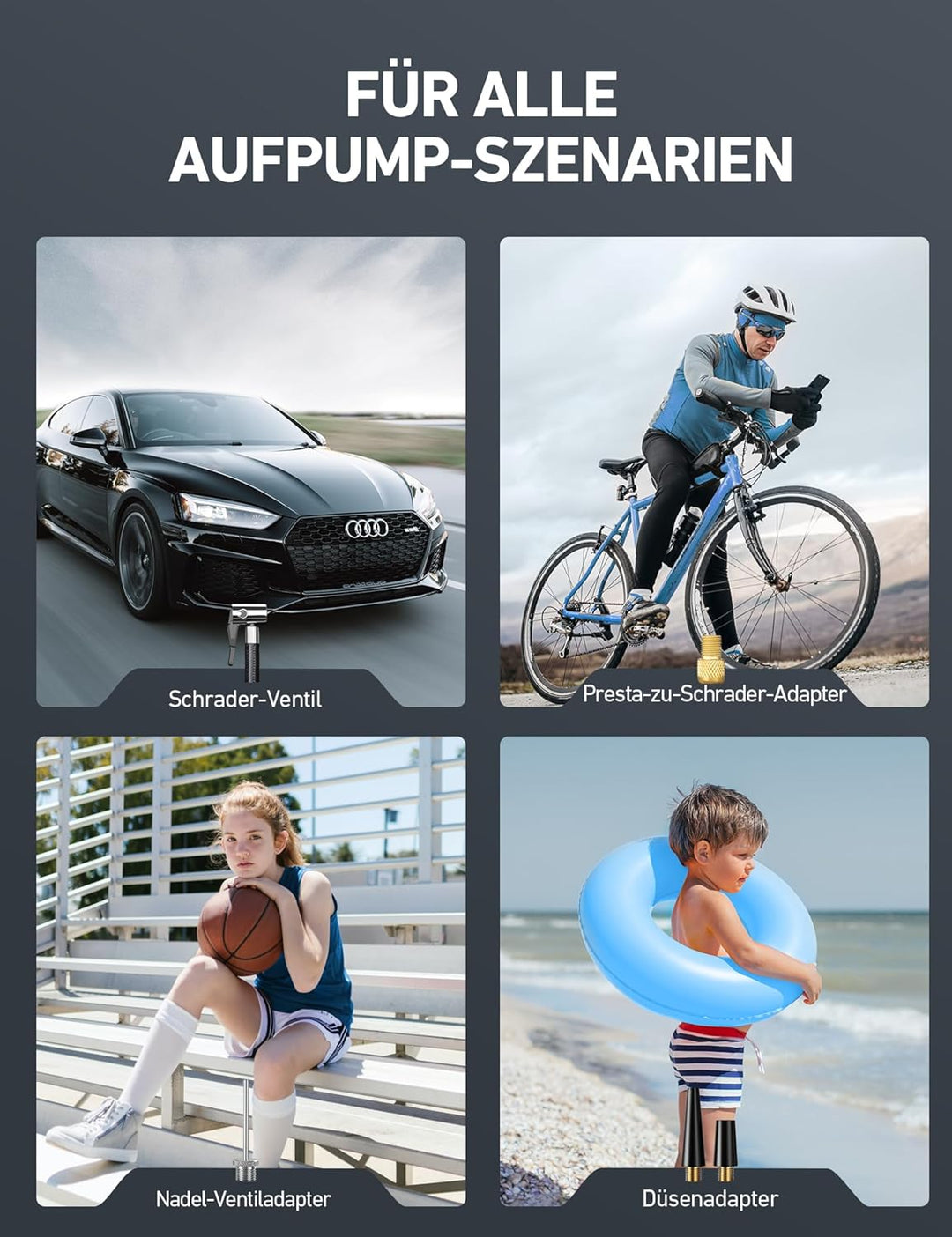 AstroAI Luftkompressor luftpumpe Auto 150 PSI Autoreifen Kompressor 12V mit Echtzeit-Digitalbildschi