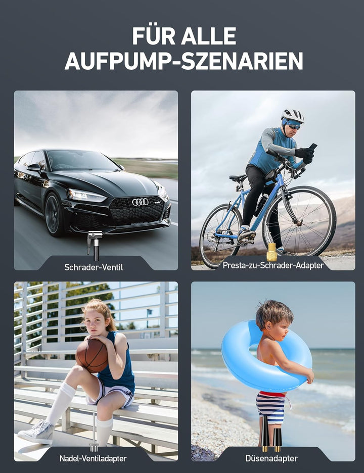AstroAI Luftkompressor luftpumpe Auto 150 PSI Autoreifen Kompressor 12V mit Echtzeit-Digitalbildschi