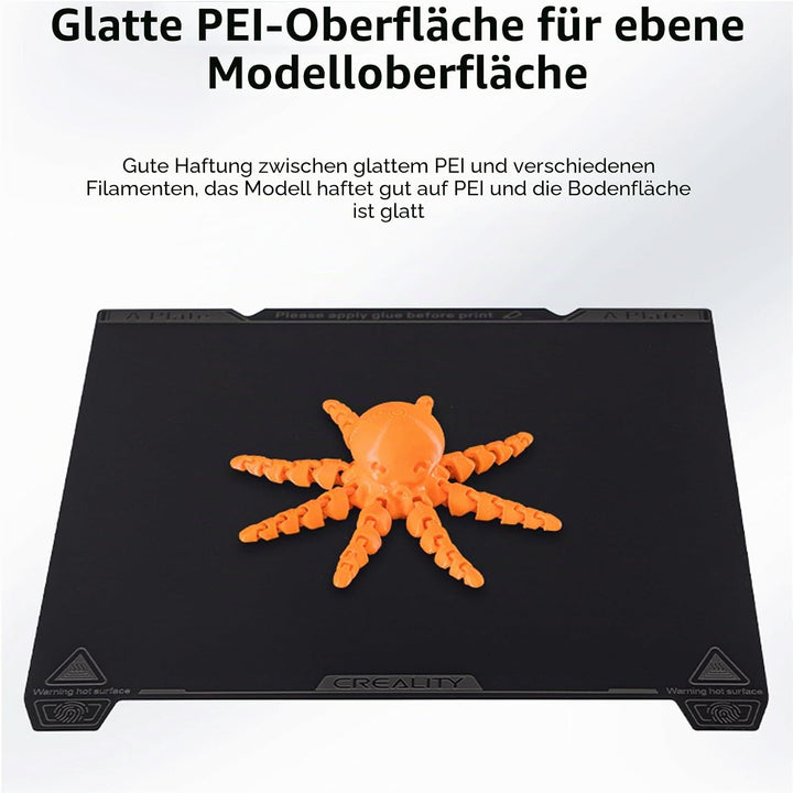 Creality K1 Smooth PEI Bauplatten Kit, Flexible Federstahl Plattform mit Glatter PEI Oberfläche und
