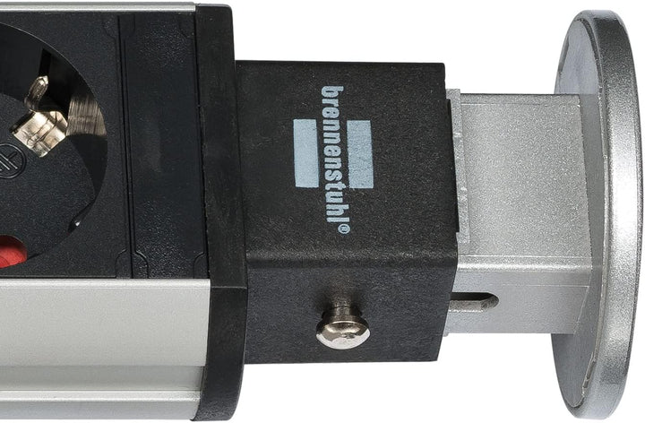 Brennenstuhl 1396201013 Steckdoseneinheit Tower Power, 3-Fach, USB 3 PRISES 2M- 2xUSB Anthrazit, 3 P