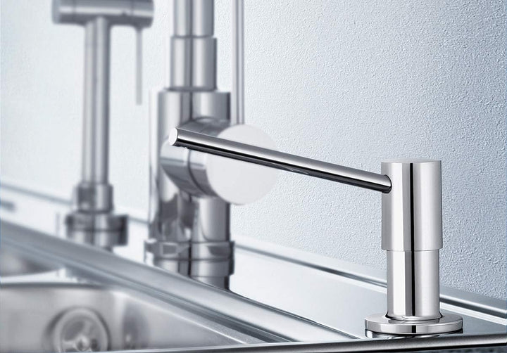 BLANCO TORRE Spülmittelspender Edelstahl finish | Passend zu allen BLANCO-Küchenarmaturen | Bequem v