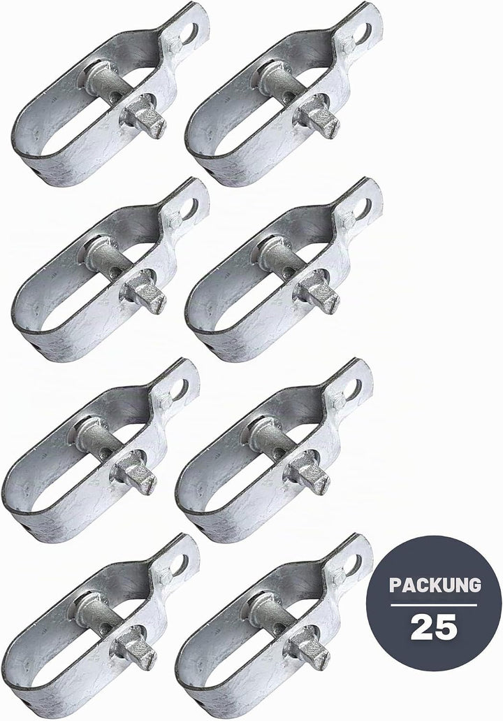 DOJA Industrial | Drahtspanner aus verzinkt Stahl | PACK 25 | Spanner für spanndraht, maschendraht,