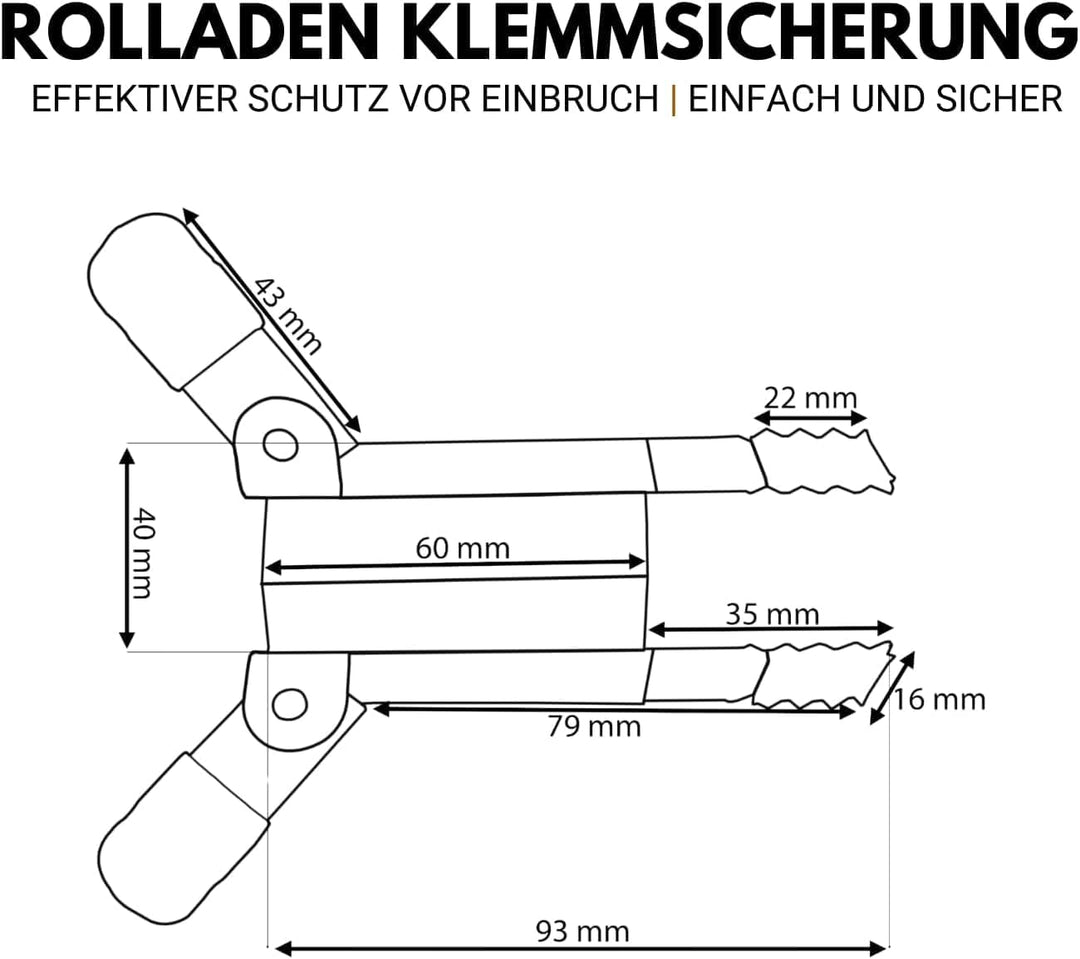 Klemmsicherung Rollladen Einbruchschutz für das Fenster, genial &amp; einfach Sie erhalten 20 Stück (10