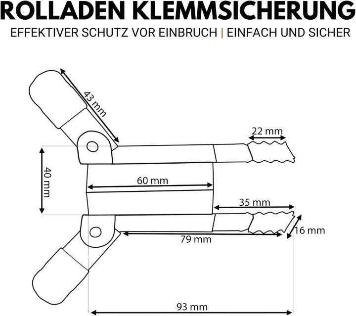 Klemmsicherung Rollladen Einbruchschutz für das Fenster, genial &amp; einfach Sie erhalten 20 Stück (10