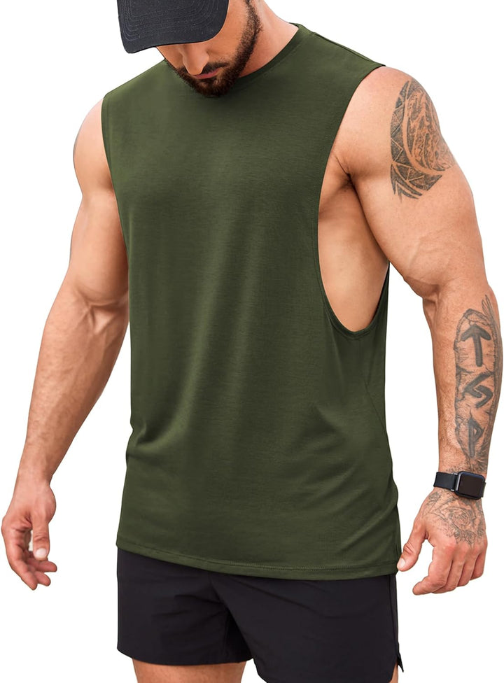 COOFANDY Tank Top Herren Gym Bodybuilding Shirts Ärmellose Muskelshirts Männer M Armeegrün(1 Stück),
