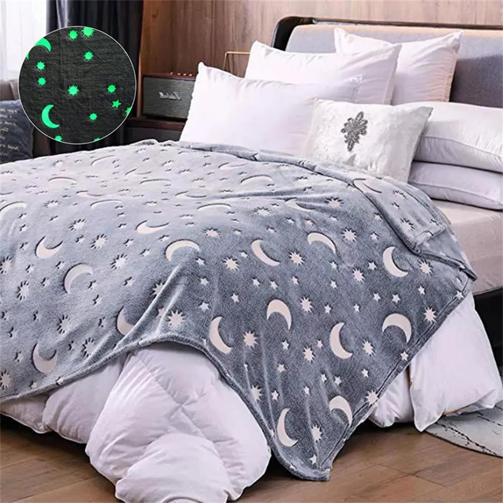 BAOJULONG Kuscheldecke die im Dunkeln leuchtet, Behagliche und Weiche Wohndecke für Bett Couch und S