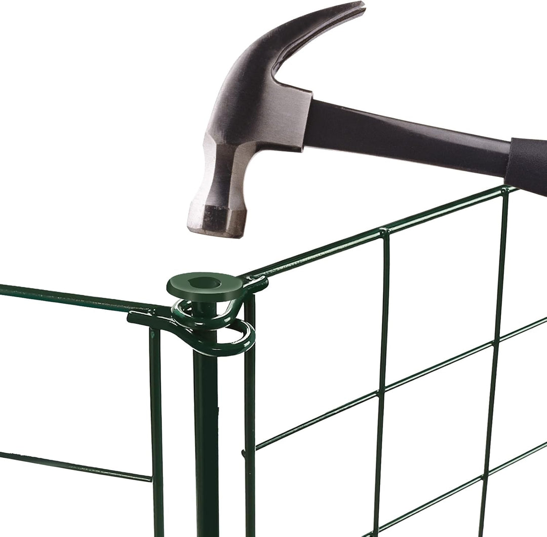 Herrselsam Teichzaun, 10tlg Set Gartenzaun Metall mit 22 Zaunelemente-10 Zaunelemente und 12 Befesti