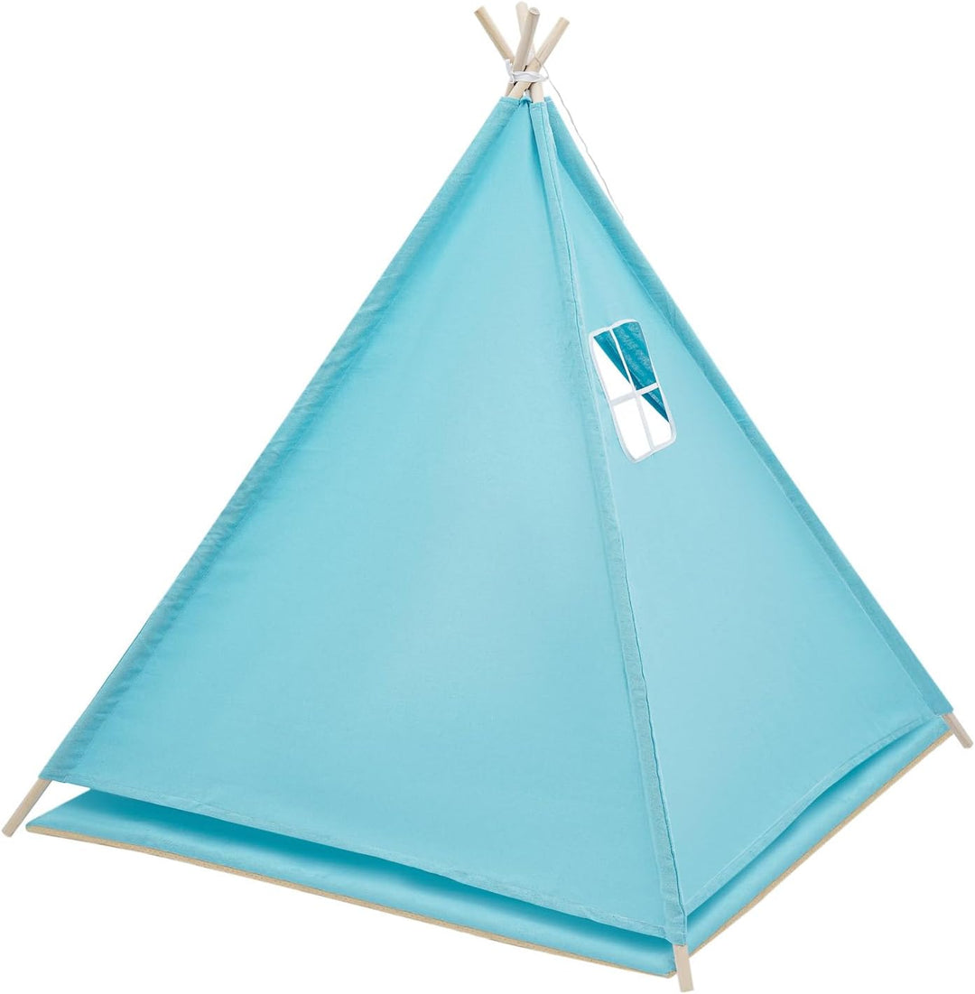 Tipi Zelt für Kinder, Spielzelt Kinder mit weicher Matte &amp; Lichterkette, 1,4m hohes Kinderzelt aus B