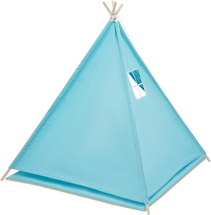 Tipi Zelt für Kinder, Spielzelt Kinder mit weicher Matte &amp; Lichterkette, 1,4m hohes Kinderzelt aus B