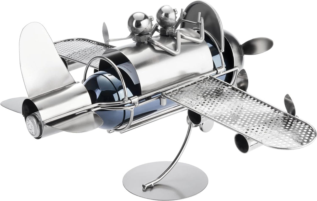 BRUBAKER Flaschenhalter Paar im Flieger Metall Skulptur Geschenk mit