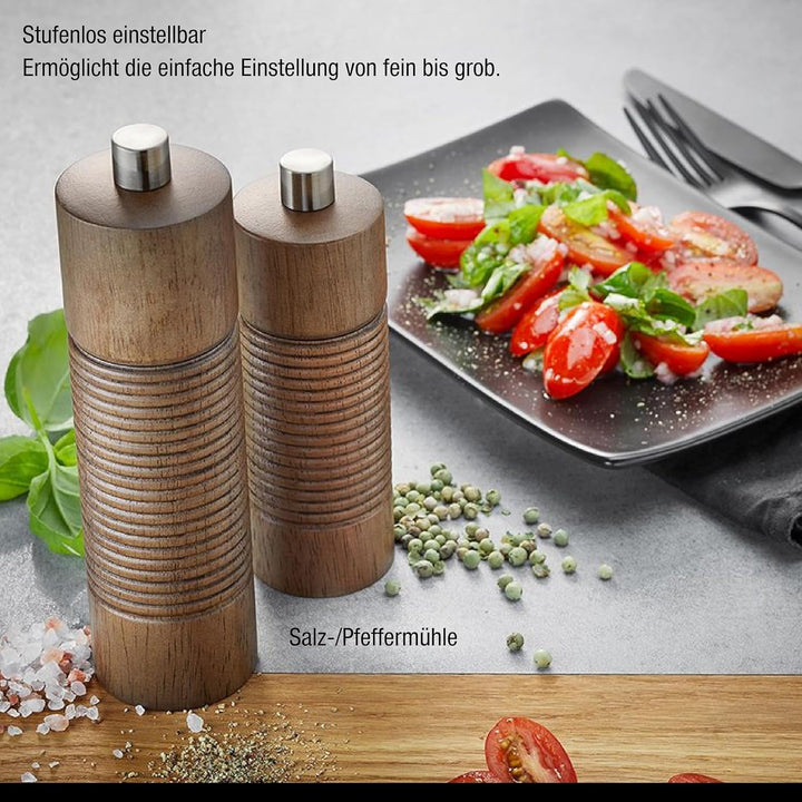 GEFU Salz- oder Pfeffermühle Tedoro - Manuelle Gewürzmühle - Unbefüllt - Verstellbares Keramikmahlwe