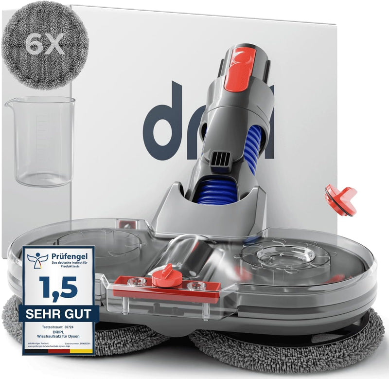 Dripl Wischaufsatz für Dyson V12 Staubsauger, Elektrischer Bodenwischer mit Abnehmbaren Wassertank u