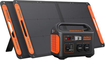 Jackery Solargenerator 1000, 1002WH Tragbare Powerstation mit 2* SolarSaga 100W Solarpanels, 2*230V