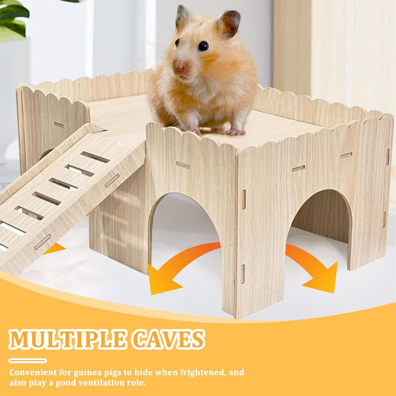 Chingcoo Meerschweinchen Haus, Gross Meerschweinchen Zubehör, Meerschweinchen Hamster Haus aus Holz,