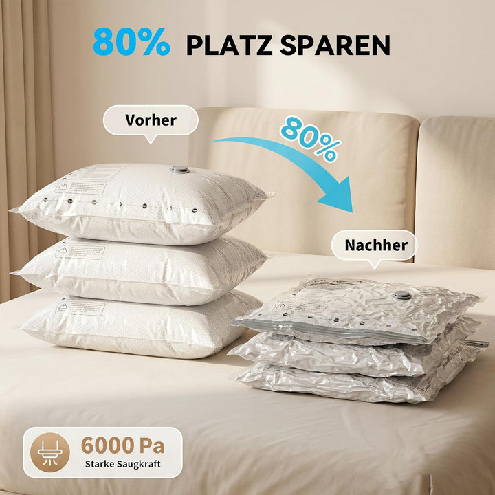 Vakuumbeutel für Kleidung Reise mit Kabellose Pumpe,16 Stück Vacuum Storage Bags für bettdecken in 4
