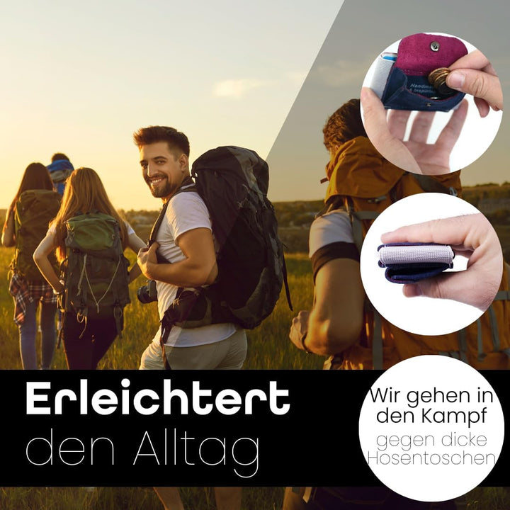 MakakaOnTheRun Slim Wallet Kartenetui mit Münzfach, Kartenhalter, Kreditkartenetui, Slim Wallet, Gel