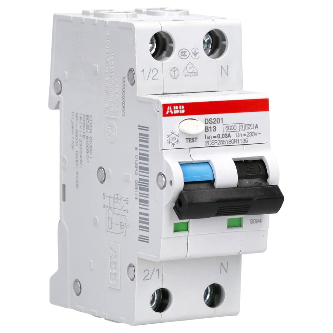 ABB DS201 B13 A30 FI/LS-Schalter 6kA 1P+N TypA B13 30mA
