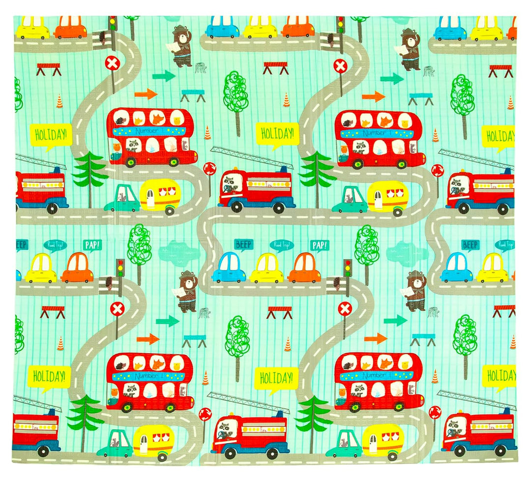 Humbi Thick 2-in-1 Lernmatte aus XPE-Schaum 200x180 (Wälder/Strassen), Wälder/Strassen