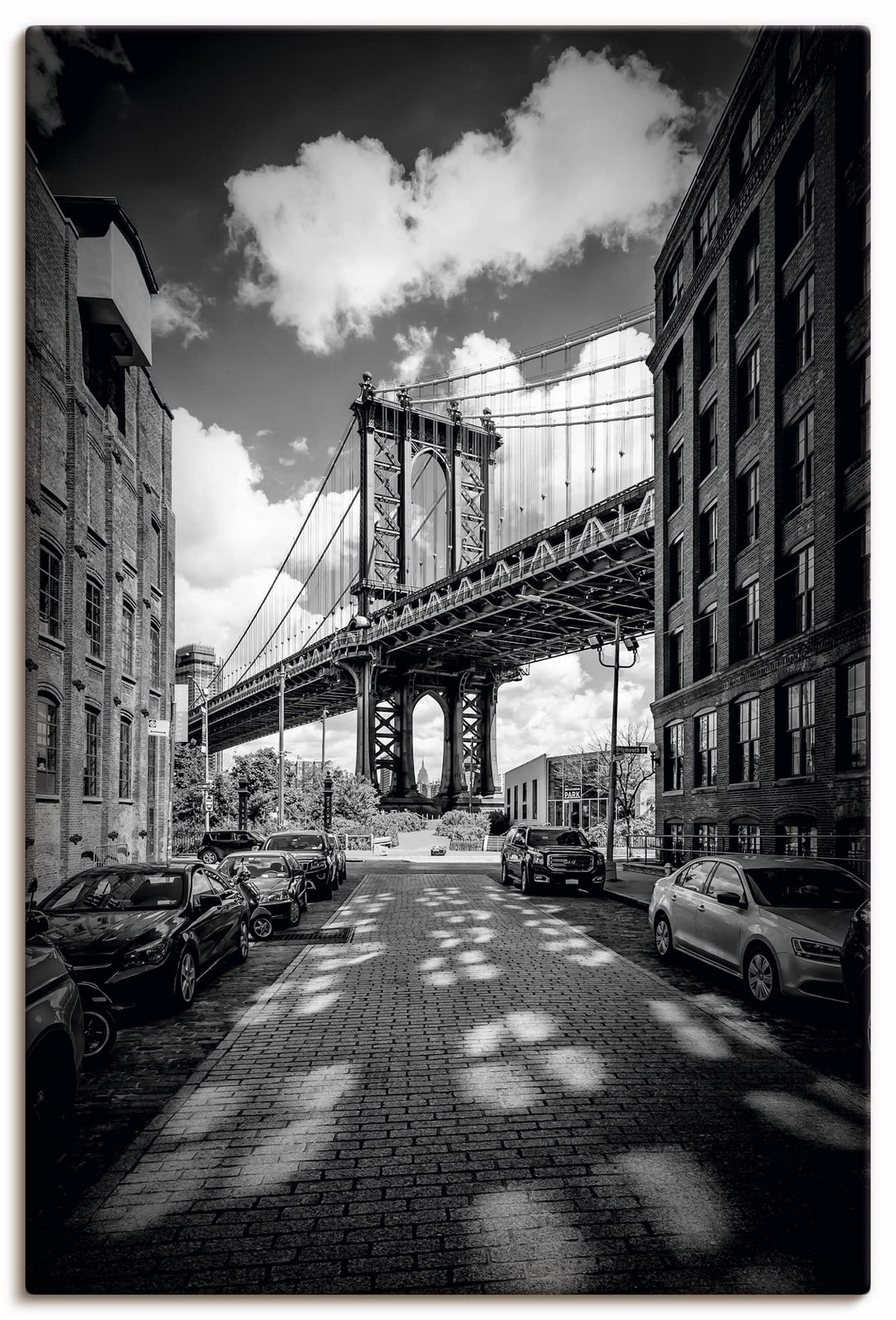 ARTland Leinwandbilder Wandbild Bild auf Leinwand 60x90 cm Wanddeko Architektur Manhattan Bridge Brü
