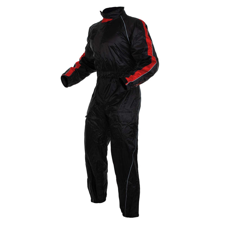 Regenkombi Wasserdicht Motorrad Roller Regenhose Regenjacke Regenanzug Rot L L Rot, L Rot