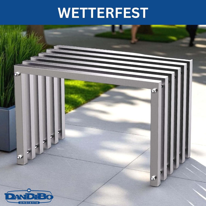 DanDiBo Sitzhocker Edelstahl Modern Wetterfest Metall Massiv 96643 Sitzbank 60 cm Outdoor Garten Hoc