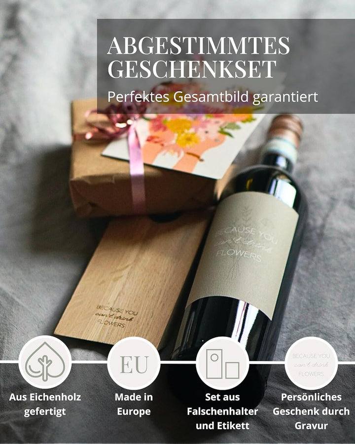 Livlig53 Weinflaschenhalter aus Holz, Magischer Flaschenhalter aus Eiche mit personalisiertem Weinet