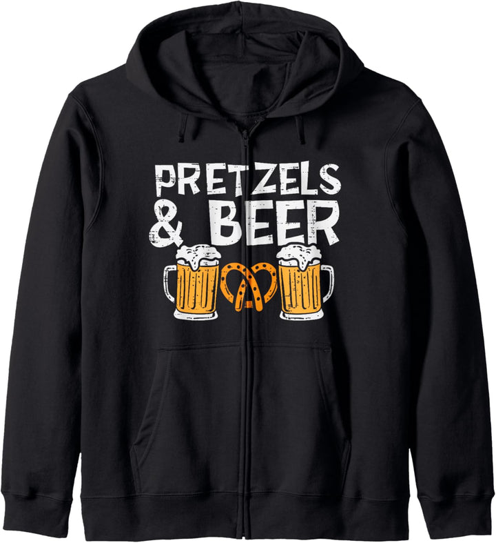 Brezeln und Bier Oktoberfest Deutsch Festival Männer Frauen Kapuzenjacke