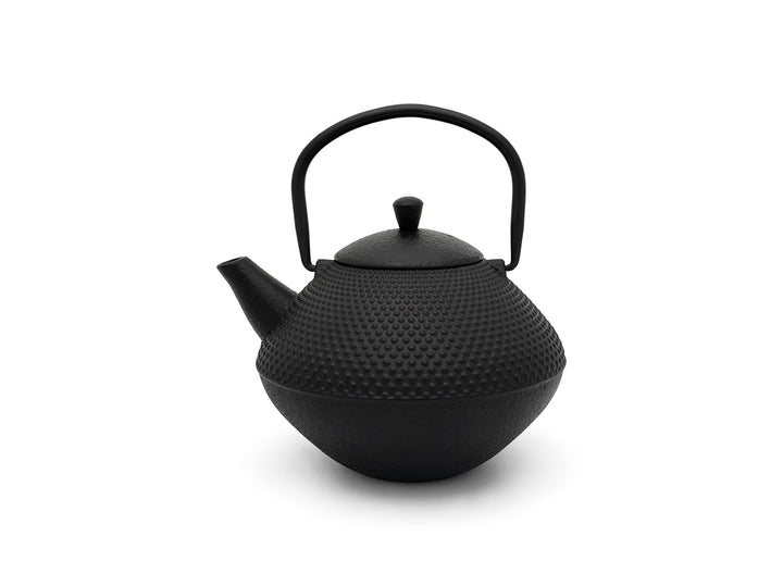 Bredemeijer asiatische gusseiserne Teekanne 1.0 L mit Teefilter - emaillierte Schwarze Gusskanne