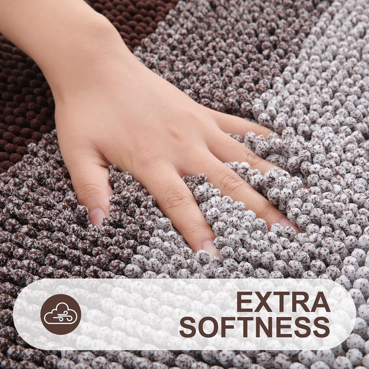 Homaxy Chenille Badezimmerteppich rutschfeste Hochflor Badematte Waschbar Badteppich Weich Badvorleg