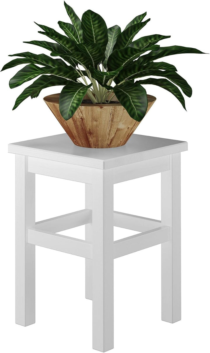 Erst-Holz Holzhocker Massivholzsitz ohne Lehne in Kiefer massiv Natur oder weiss V-90.71-41, Holzart