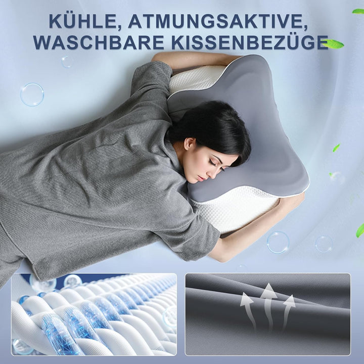 Seitenschläferkissen aus Memory Foam, Ergonomisches Nackenstützkissen Kopfkissen, Orthopädisches Nac