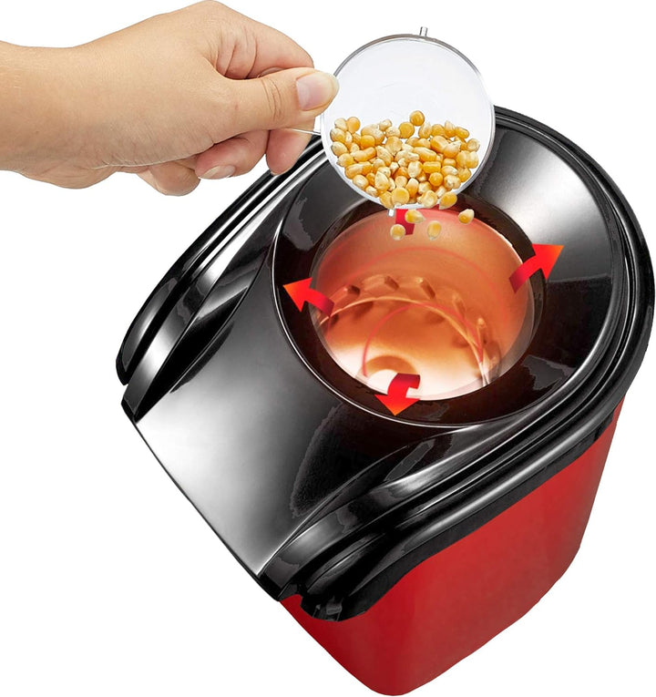 Popcornmaschine Popcorn Maker für Zuhause | leistungsstarke fettfreie schnelle Zubereitung mit Heiss
