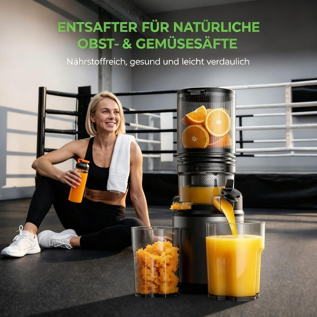 Entsafter - Saftpresse mit Breiter Einfüllschacht | 250W Kaltpress Entsafter für Ganze Früchte & Gem