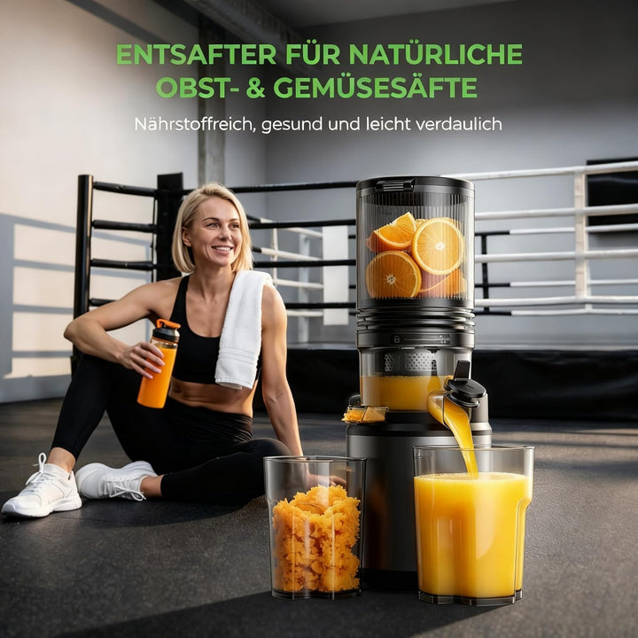 Entsafter - Saftpresse mit Breiter Einfüllschacht | 250W Kaltpress Entsafter für Ganze Früchte & Gem