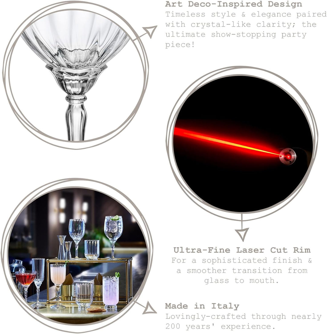 Rocco Bormioli Bormioli Rocco Florian Set aus 6 Glas, transparenter Fuss für weisse Weine, 38 cl, du