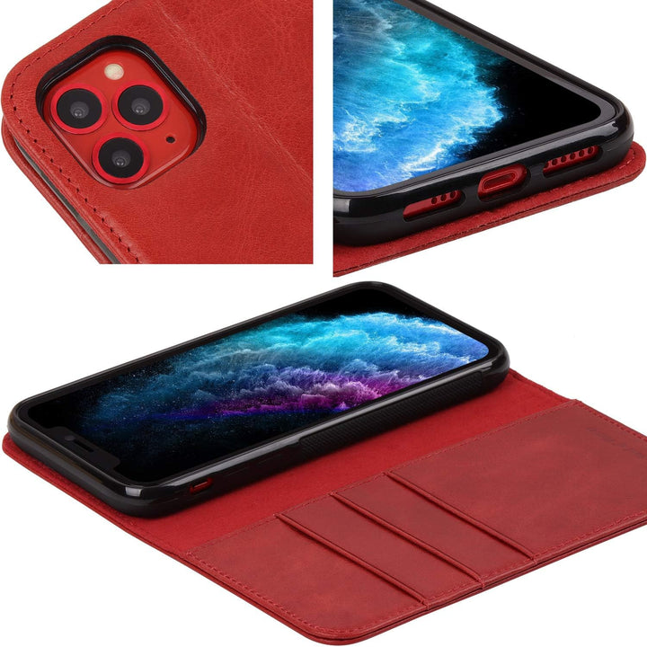 VISOUL iPhone 11 Pro Hülle, Stossfeste Handyhülle [100% Rindsleder] [RFID Blocker] [Auto Sleep/Wake]