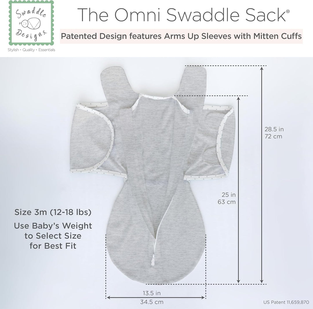 SwaddleDesigns Unisex Baby Omni 6-Wege Omni (1er Pack) 3M (5.4-8.2 kg) Heathered Gray, 3M (5.4-8.2 k