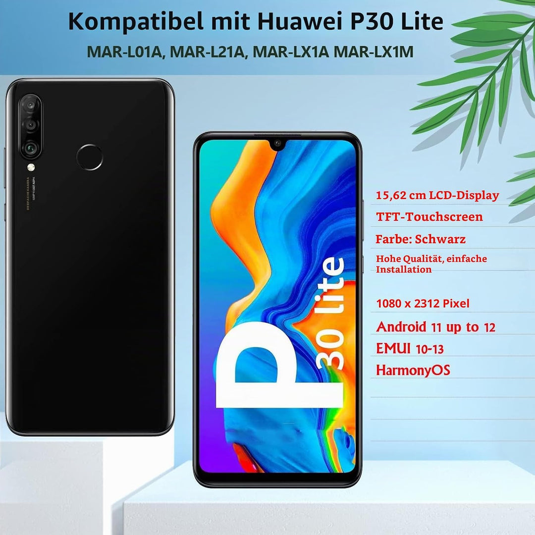 YHX-OU 6.15" Schwarz Display Für Huawei P30 Lite 48MP MAR-L21A MAR-L01A MAR-LX1A LCD Display Touchsc