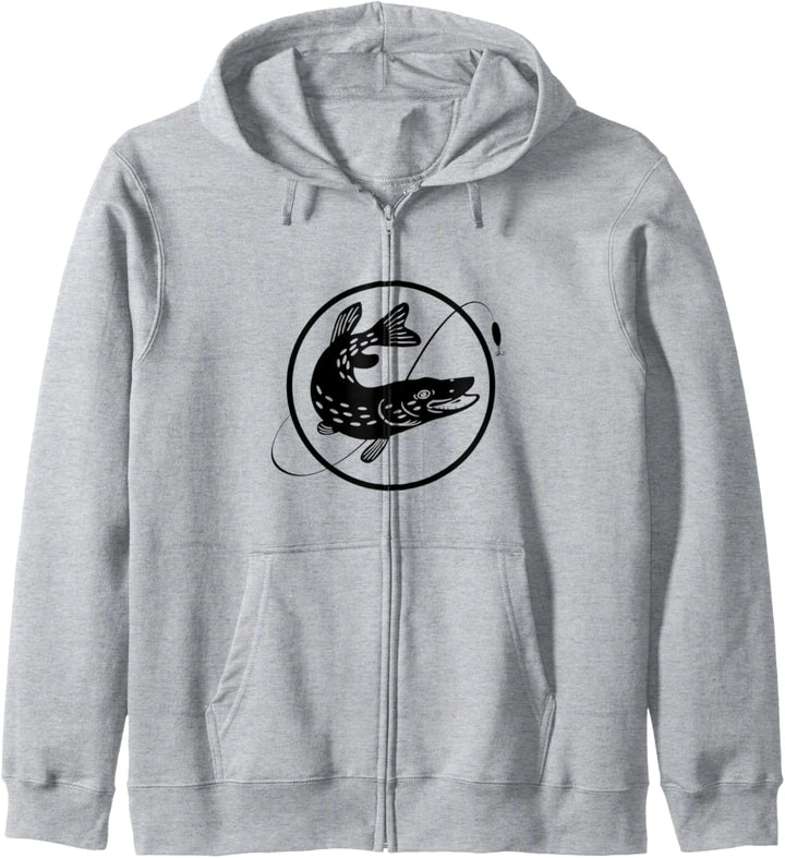 Anglergeschenk, Angler Hoodie, Fischer Hecht T-shirt Angel Kapuzenjacke