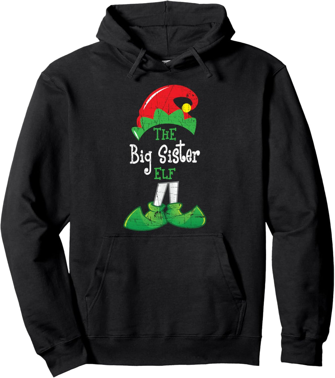 Big Sister Elf Lustige Weihnachts-Matching-Geschenke Urlaub Pullover Hoodie