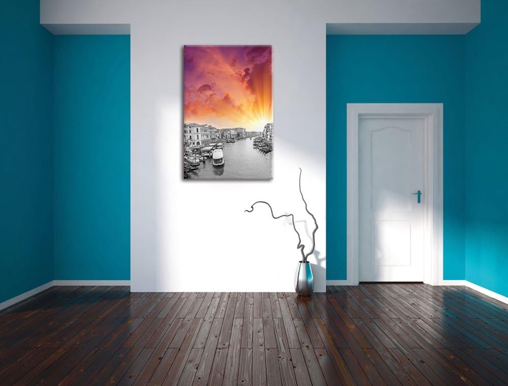 Pixxprint altmodische Wasserstrasse in Venedig als Leinwandbild/Grösse: 120x80 / Wandbild/Kunstdruck
