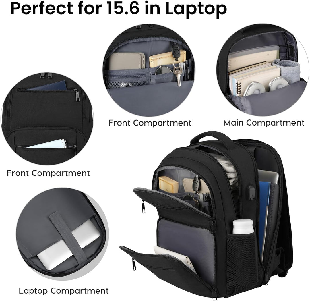 BIKROD Rucksack Herren Damen, Schulrucksack Jungen Teenager, Wasserdicht Arbeit 15.6 Zoll Laptop mit