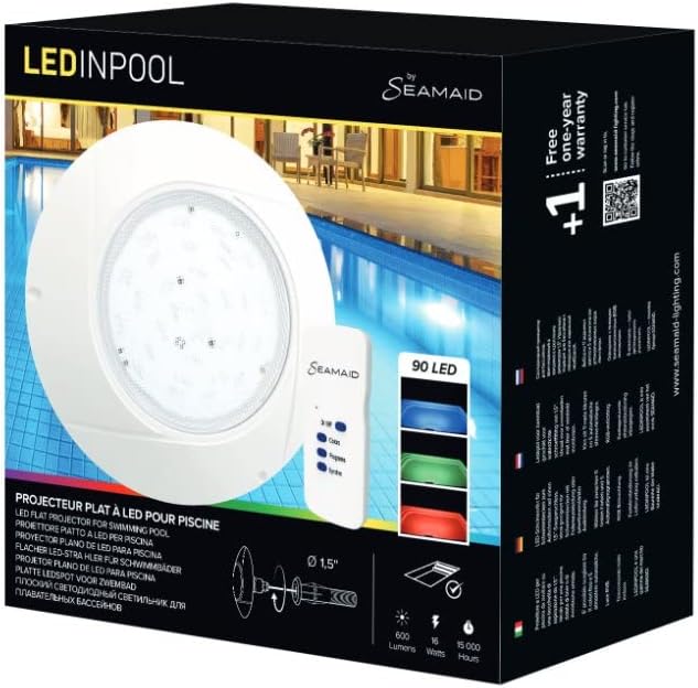 Zavattishop Seamaid 502877 Led-Projektor PAR 56 90 LED RGB mit Funkfernbedienung, 16W