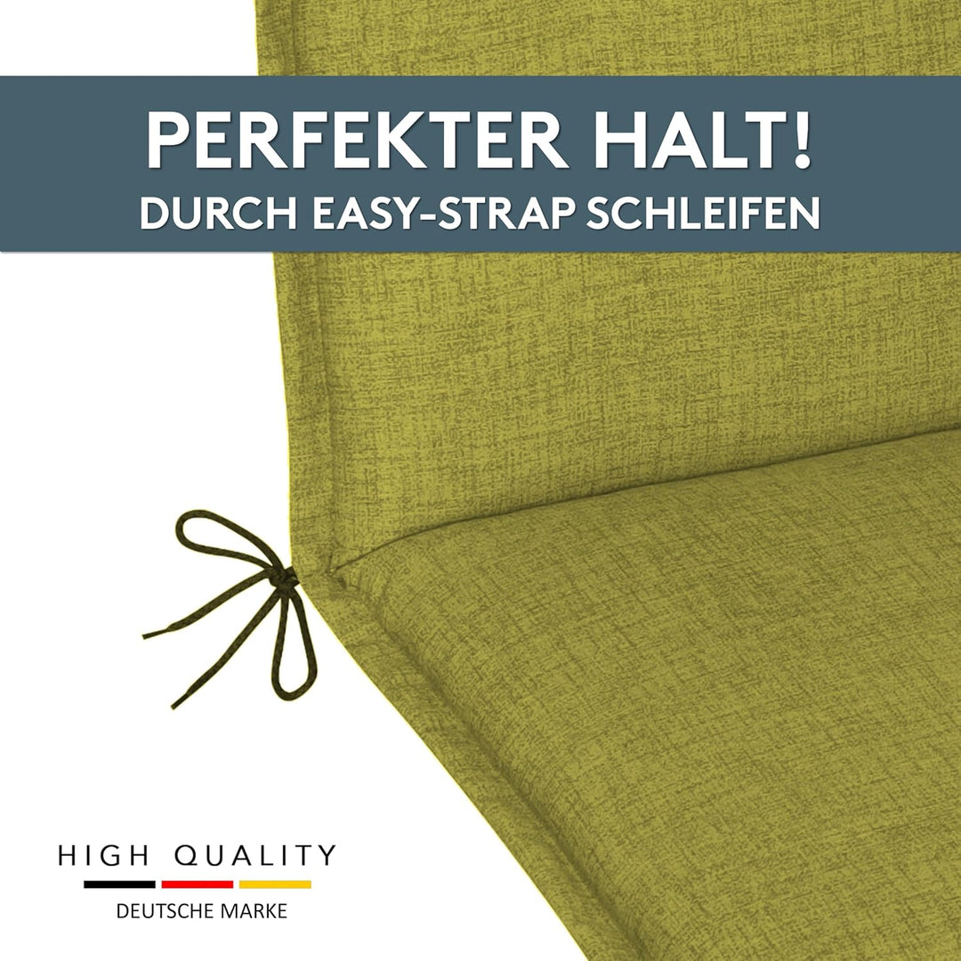 LILENO HOME Sonnenliege Auflage als [1er Set - Rollliege] in Apfelgrün - Gartenliegen Auflage perfek